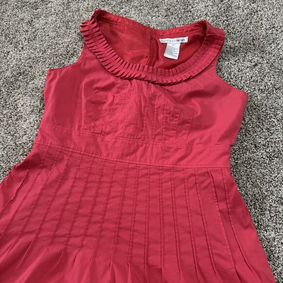 Madison Leigh Pleated Gathered Coral Lined Sleeveless Dress Size 10 - Picture 2 of 13